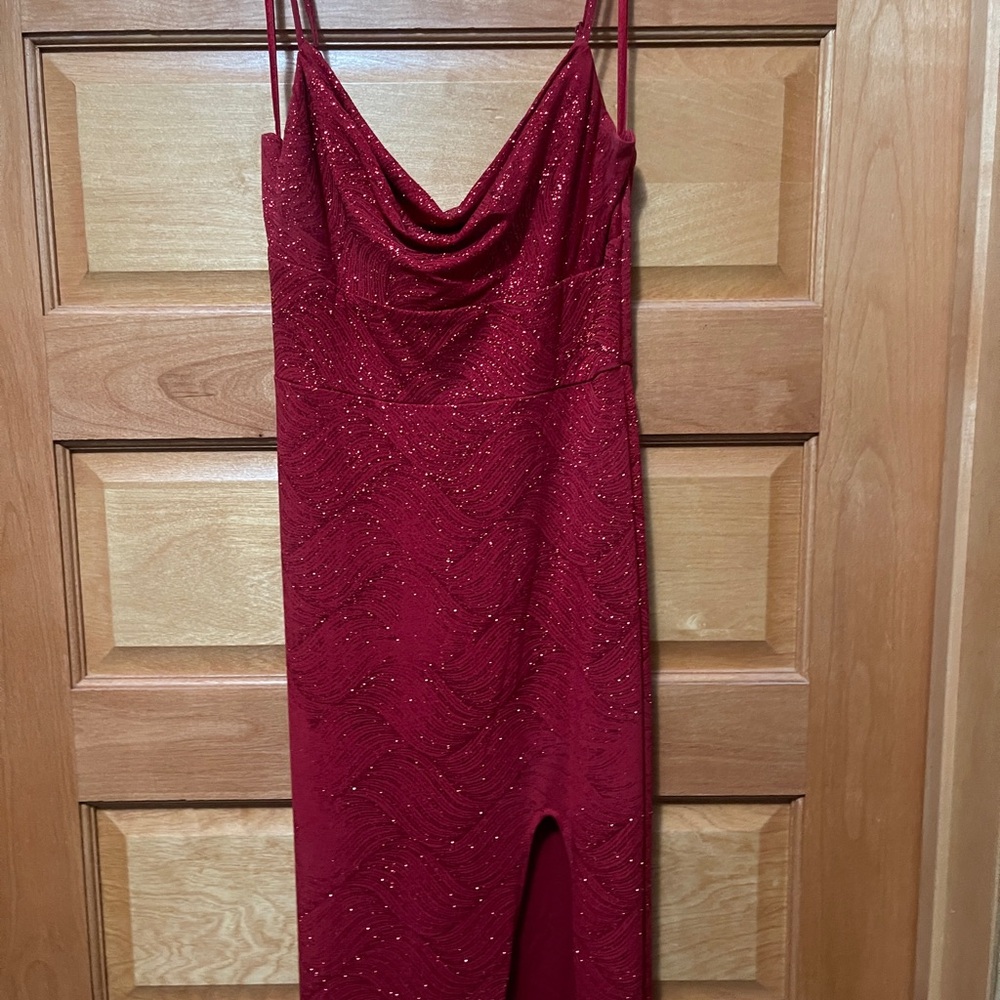 RED DRESS floor length sparkly red dress size 7/8